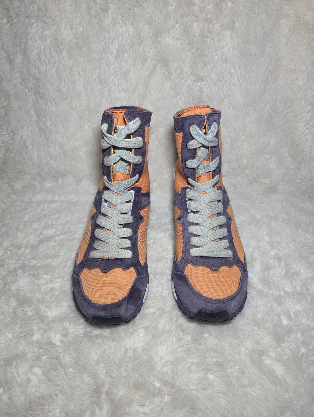 2003 Diesel Kadette Y2K High Top Sneakers Orange Purple Women’s 6 Vintage - Picture 4 of 10